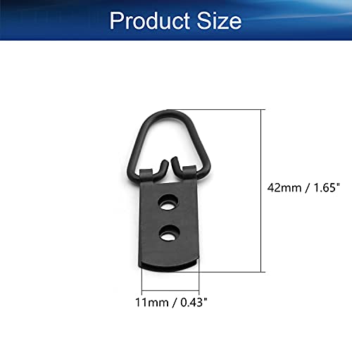 Image of D Ring Picture Hangers 42mm x 11mm Hardware Assortment Kit, for Home Decoration Hanging Clock Paintings Artwork Creative Picture Frame Photo Hanging Solutions Black Tone 50pcs