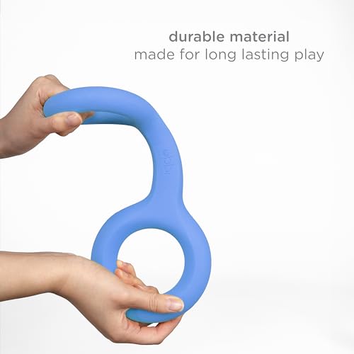Ubbi Tug of War Dog Toy, Durable Rubber with Ergonomic Grip, for Medium to Large Dog Breeds Blue, Blue Tug Toy - Image 4