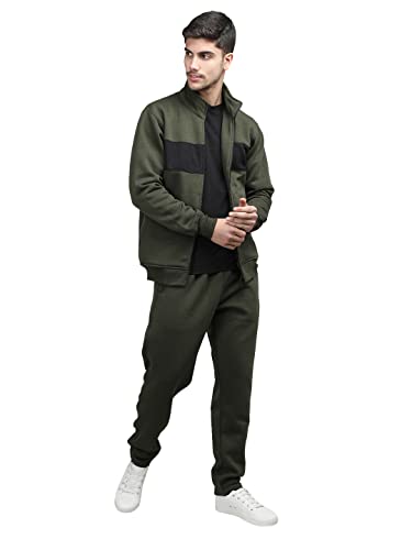 Image of CHKOKKO Fleece Men Winter Sports Running Zipper Collared Neck Stylish Jacket
