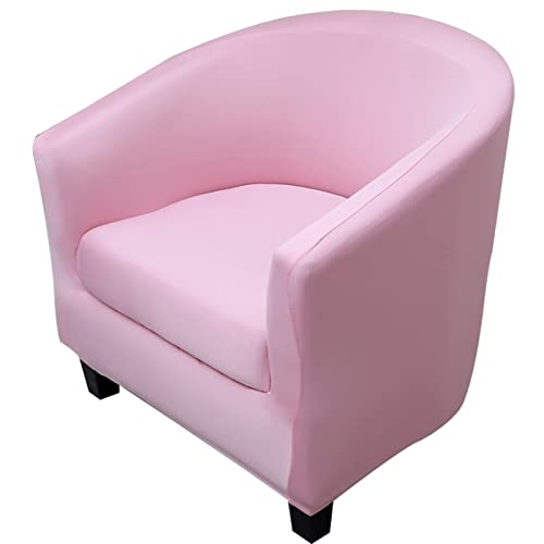 Konsilsa Stretch Club Chair Slipcover, 2 Pieces Tub Chair Covers Slipcovers for Club Chair Tub Chair Slipcover Spandex Armchair Cover Couch Furniture Protector Cover (Color : Pink)
