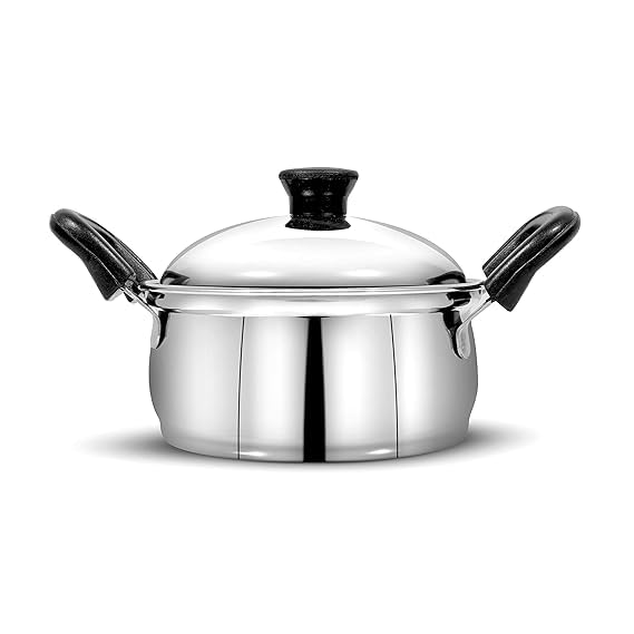 Image of Pigeon-Kitchen Star 3Pcs Stainless Steel Cook and Serve Set with Lids| Mirror Finish Hot Pot Serving Bowls|Multipurpose Cookware for Kitchen, Dining&Storage|Durable Food Grade Steel Casserole