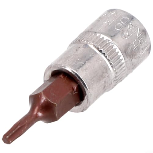Juego de llaves de vaso Torx de una sola pieza de T8 a T40 con vástago hexagonal de 1/4 pulgadas para trabajos de reparación efectivos con acero al cromo vanadio (T8)