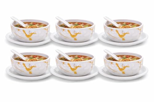 Image of Ariya Melamine Greek Soup Bowl Set Golden Aura Collection Set of 6