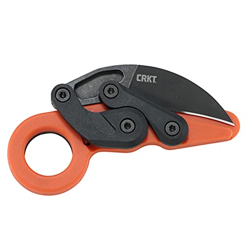 Crkt Provoke Orange Kinematic Edc Folding Pocket Knife: Morphing Karambit, Black Stonewash Stainless Steel Blade, Grivory Handle With Integrated Safety Lock, Low Profile Pocket Clip 4041O #TOP6