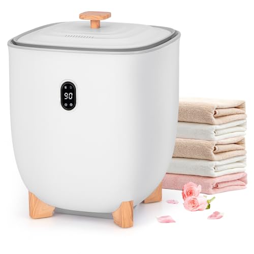 Image of Giantex Upgraded Towel Warmer Bucket - 20L Hot Towel Bucket with PTC Air Heater for Rapid & Even Heating, Damp Towel Dryer & Heater Combo, Fits up to Two 45" x 70" Oversized Towels, White