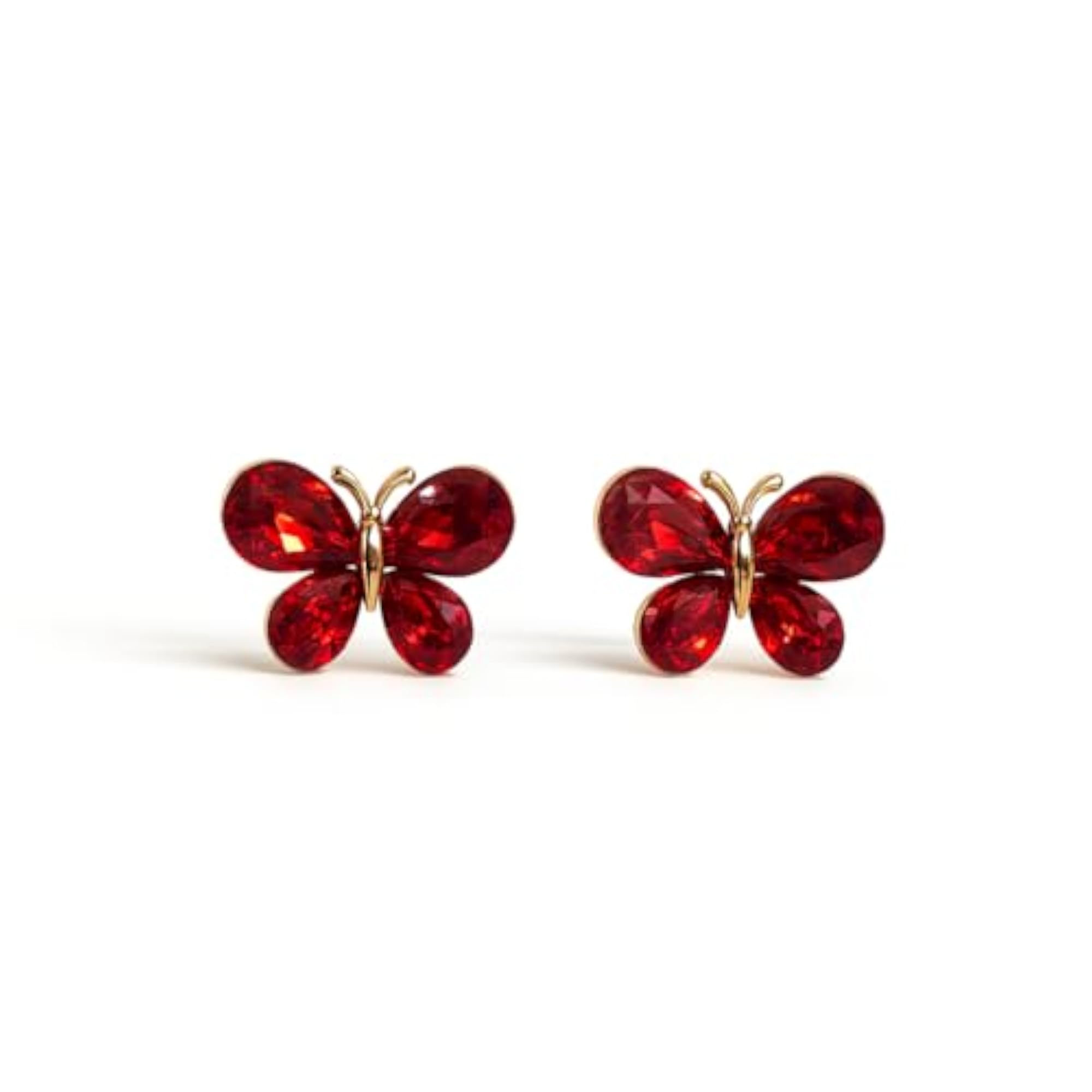 Women's Gold-Plated Butterfly Pendant, Earring & Ring Set