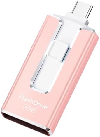 MFi Certified Flash Drive for iPhone 512GB, 3 in 1 Type-C USB Mem...