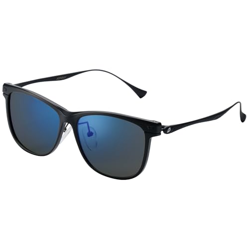 Zeque(ゼクー) 偏光サングラス JONNY(ジョニー) F-2220 マットブラック&ブラック TRUEVIEW FOCUS/BLUE MIRROR（Amazon）