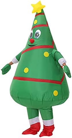 eLUUGIE Inflatable Gingerbread Man Costume Christmas Costume Halloween Costume for Christmas Party Dress/Halloween Decorations/Cosplay Fancy Dress