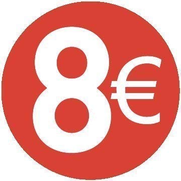 200-20mm Euro Price Stickers - 20 Different Prices to Choose from (8 Euro Red)