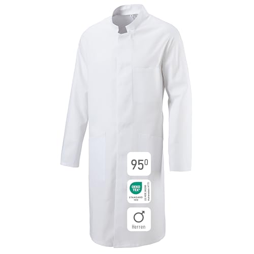 EXNER Herren Arzt-Mantel, Labor-Kittel, Arbeitsmantel, Baumwolle, Medizin, Apotheke, Arzt, Farbe weiß, Größe M