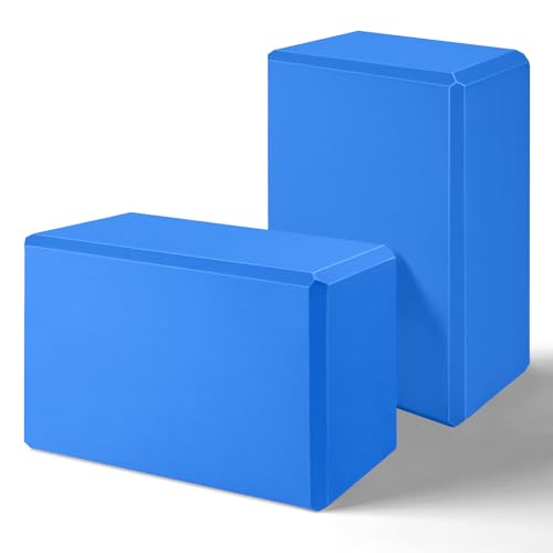 2024 Yoga Blocks 2 Pack, EVA Foam Yoga Block Supportive Latex-Free, Non-Slip Exercise Blocks, Yoga Accessories for Pilates, Meditation, Balance, Stretching and Deep Poses