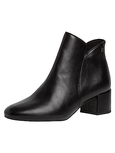 Tamaris Damen Boots Mit Blockabsatz – Leder, Gepolstert, Rutschfeste Sohle