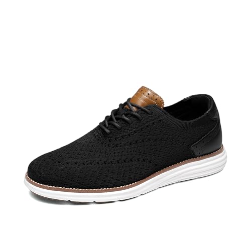 Bruno Marc Men's Oxfords Classic Comfort Mesh Sneakers Casual Lace-Up Lightweight Walking Dress Shoes,Size 10.5,Black,SBOX26005M