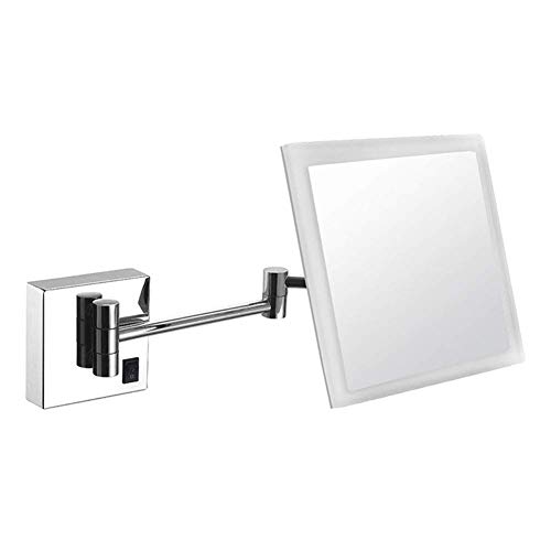 Miroir grossissant 3X mural carré avec bras extensible et connectique USB - 2