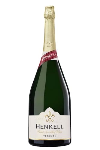 Henkell Sekt Trocken (1 x 3 l) - Veganer Sekt in großer Doppelmagnum Flasche, zum Verschenken, als Geschenk, zur Hochzeit, fruchtig frisch, feinperlig, VEGAN