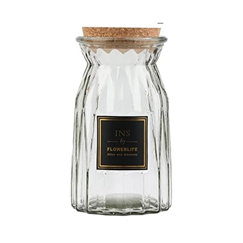 nihngvjm canisters Glass Jar Cork Storage Jar Snack Tea Sealed Storage Jar Transparent Storage Bottle Glass Container Decor (Color : U)