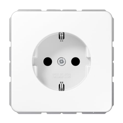 Jung Schuko Steckdose 16 A 250 V Bruchsicher Serie CD Alpinweiß, 1 Stück, CD 1520 BF WW