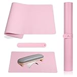 1 Pcs Make Up Matt for Dressing Table Nail Mat for Table Foldable Nail Art Tables Mat Nails Desk Waterproof Manicure Pad Pu Leather Nails Tables Pad for Technician Salon Home (Pink 23.62×11.81 Inches)