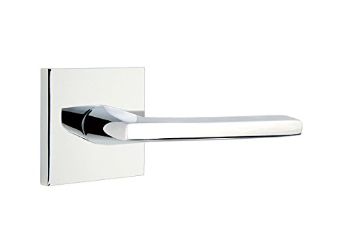 Levier Helios Emtek rosace carrée droite chrome poli 5110HLORHUS26