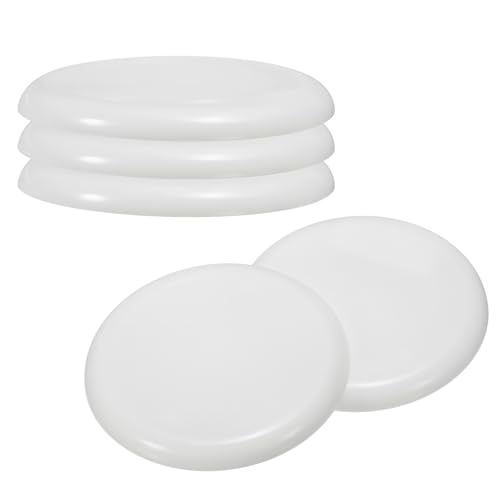 PATIKIL Flying Disc 9 Inch, 5 Pack Colorful Plastic Flying Disk Flyer for Outdoor Sports Training Playing Lawn Game, White