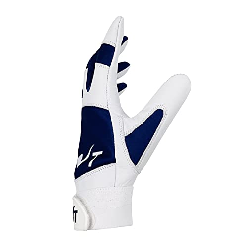 Nvt Baseball Batting Gloves, Offers Superior Grip & Performance, Ultimate Durability And Ventilation, Available In Blue & Multi Color, Youth & Adult Size. (White, Blue, Large) #TOP5