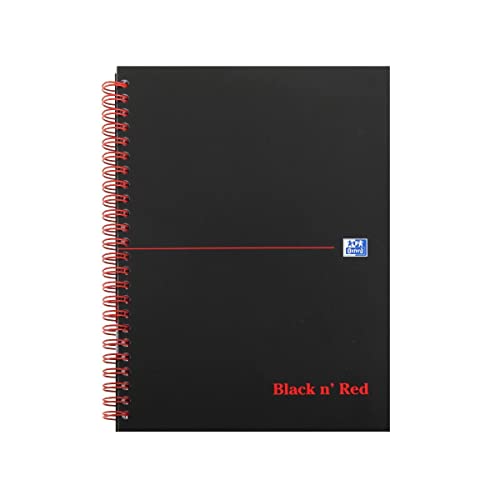 Caderno Oxford Black n' Red A5 com capa dura brilhante, pautado, 140 páginas, 1 caderno