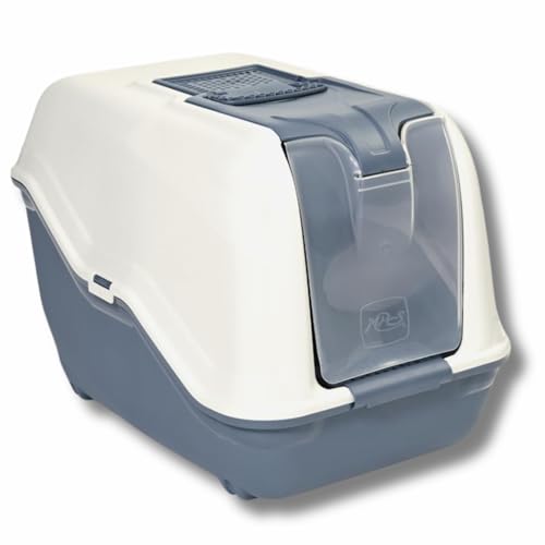 Pet's Market Toilette Gatti Lettiera Netta Cassetta Igienica Chiusa Accessoriata con Maniglia e Paletta filtro anti odore ai carboni attivi 54X39X40H Colori Assortiti