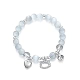 KT Cat Bracelets Y2k Gyaru Kawaii Cat Cute Moonstone Beaded Elastic Bracelets for Girls Women