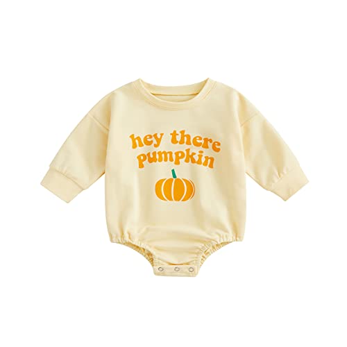 Image of Newborn Baby Girls Boys Oversized Sweatshirts Romper Puff Sleeve Bodysuit Sweater Fall Winter Pullover Tops