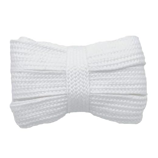 GOODSALEOK 2 Paar Flache Dicke Breite Schnürsenkel 16MM sportliche Spitze Abriebfest Unisex Modische Persönlichkeit Weiß 120CM
