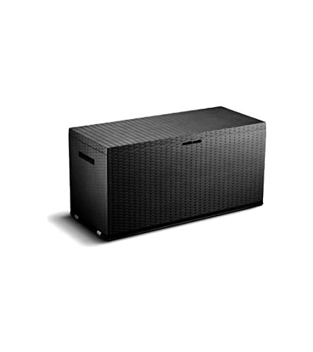 TOOD Malle de Rangement en résine - 350 L - Gris Anthracite - 120 x 52 x 60 cm