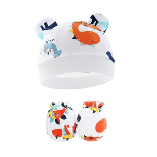 Soft Breathable Baby Hat and Mittens Set for Newborns Cotton Comfortable Fetal Caps Gentle Protections for 0-6 Months