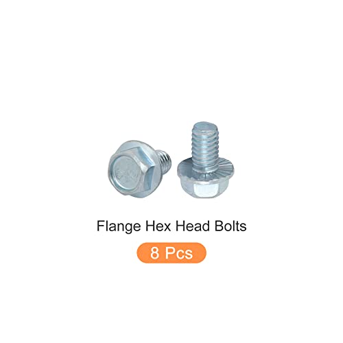Image of METALLIXITY Flanged Hex Head Bolts (5 /16-18 x 1 /2 inch) 8pcs, Hexagon Serrated Flange Bolt Carbon Steel Screw - for House Construction Hardware Fasteners