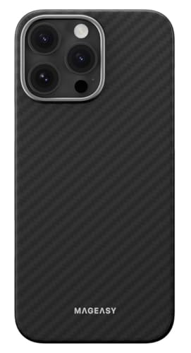 【MagEasy】 iPhone 16 Pro Max 対応 ケース MagSafe 対応 カーボン 調 アラミド繊維 薄型 軽量 スマホケース マグセーフ 耐衝撃 スマホカバー [ iPhone16ProMax アイフォン 16 プロマックス 対応 携帯