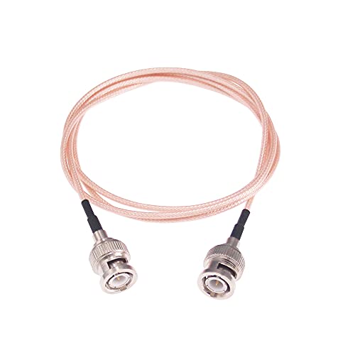 RFaha 1pc BNC Male to BNC Male Extension Coax Cable RG316 3feet 1m RF Coaxial Antenna Jumper(F78-1), Copper - Image 2