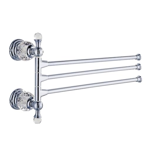 Toallero plegable de pared con 4 barras para baño, organizador giratorio de cocina cromado