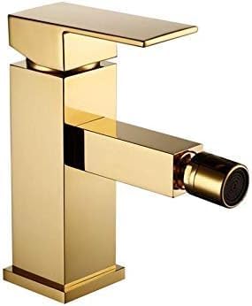 Bathroom Faucet Brass Square Style Gold Finish Bidet Single Lever Mixer Water Tap Bidet Fitting Taps