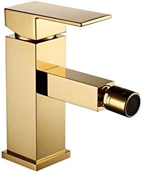 Bathroom Faucet Brass Square Style Gold Finish Bidet Single Lever Mixer Water Tap Bidet Fitting Taps