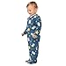 Emelivor Space Rabbits Stars Blue Baby Newborn One-Piece Pajamas Infant Footed Pjs with Zipper for Girl Boy Kids