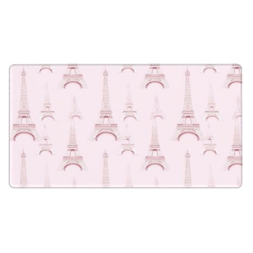 Grand tapis de souris de jeu Tour Eiffel rêveuse en caoutchouc souple