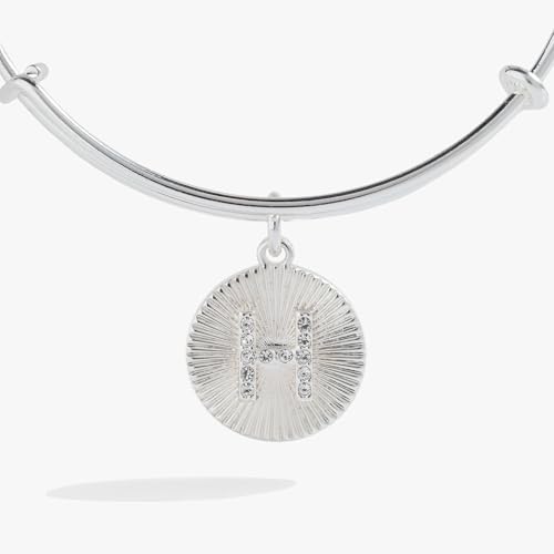 Image of Alex and Ani Initial I Pave Starburst Texture Bangle