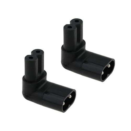 Adaptador AC C7 a C8 ángulo 90° pack x2 negro miniatura 1