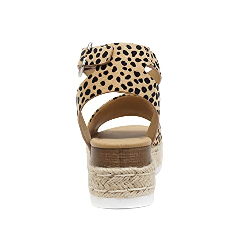 Image of Soda Topic Open Toe Buckle Ankle Strap Espadrilles Flatform Wedge Casual Sandal
