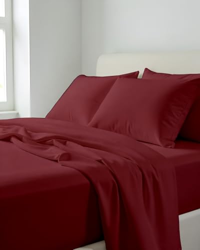 Image of Microfiber Single Size Bedsheet with 2 Pillow Covers | Ultra Soft & Breathable Flat Sheet | Wrinkle-Resistant, Premium Comfort for Everyday Use |Size (60 inch x 90 inch) Maroon