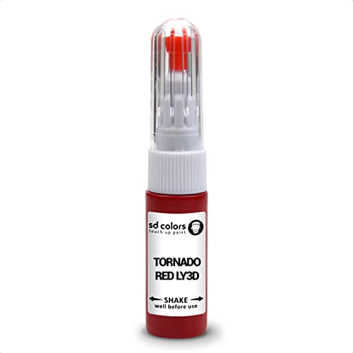 SD COLORS Tornado Red LY3D Ausbesserungslackstift Reparaturset für VW/Audi, 20 ML, Farbcode LY3D Tornado Red