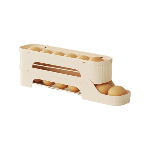 Estante de almacenamiento de huevos – Dispensador de ruedas ventilado, soporte para huevos de frigorífico, bandeja organizadora de cocina, almacenamiento de fácil acceso con diseño de ahorro de