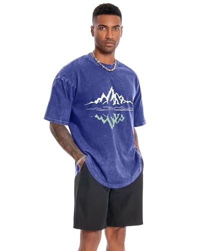 Image of Oversized Tshirts for Men Short Sleeve Vintage Washed Basic Loose Tees 2026