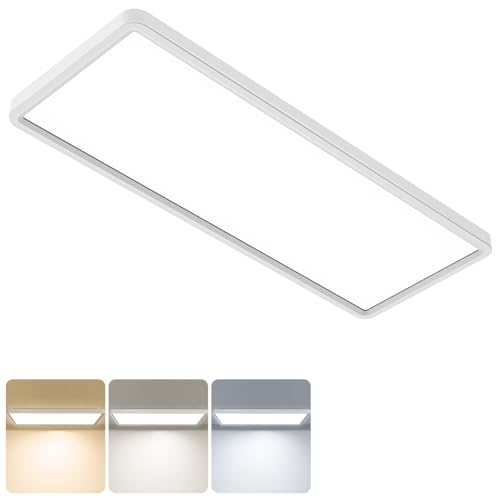 slochi LED Deckenleuchte Flach mit Fernbedienung,32W 3000LM Deckenlampe Dimmbar 3000K-6500K, Schlafzimmer Lampe für Wohnzimmer Kinderzimmer Badezimmer Küche Flur 58x22x30cm