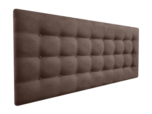 DecorQUALITY cabeceros de Camas Oslo cabeceros tapizados de Madera cabecero Acolchado cabecero Polipiel Blanco cabeceros para Dormitorio cabecero de Cama (Marron wengue, 150 * 70)